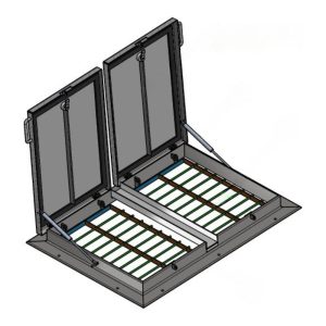 B2 Escotilla de superficie de dos piezas con bisagras ocultas - Aluminio