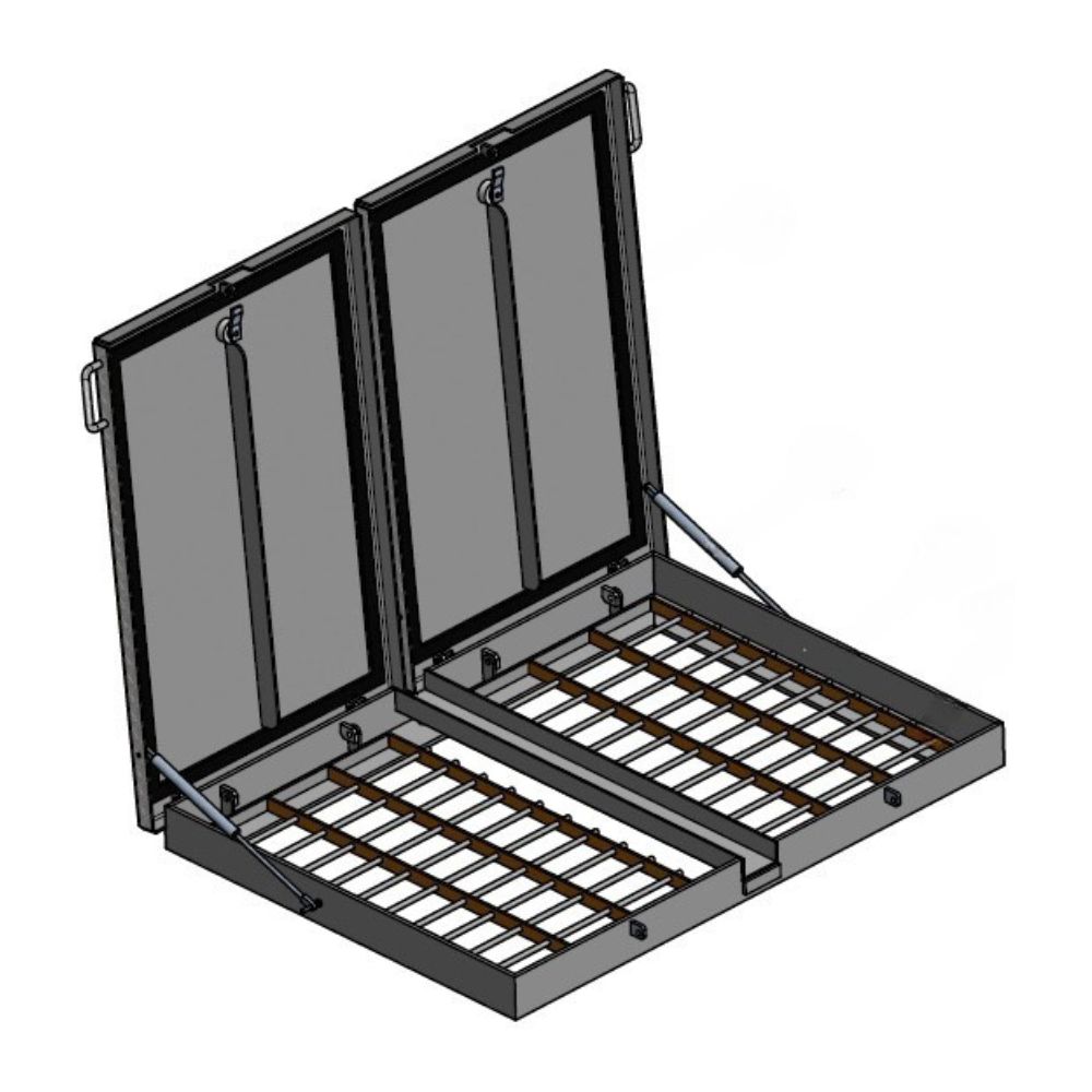 C2 Zweiteilige Aufputz-Diebstahlschutzklappe - Aluminium